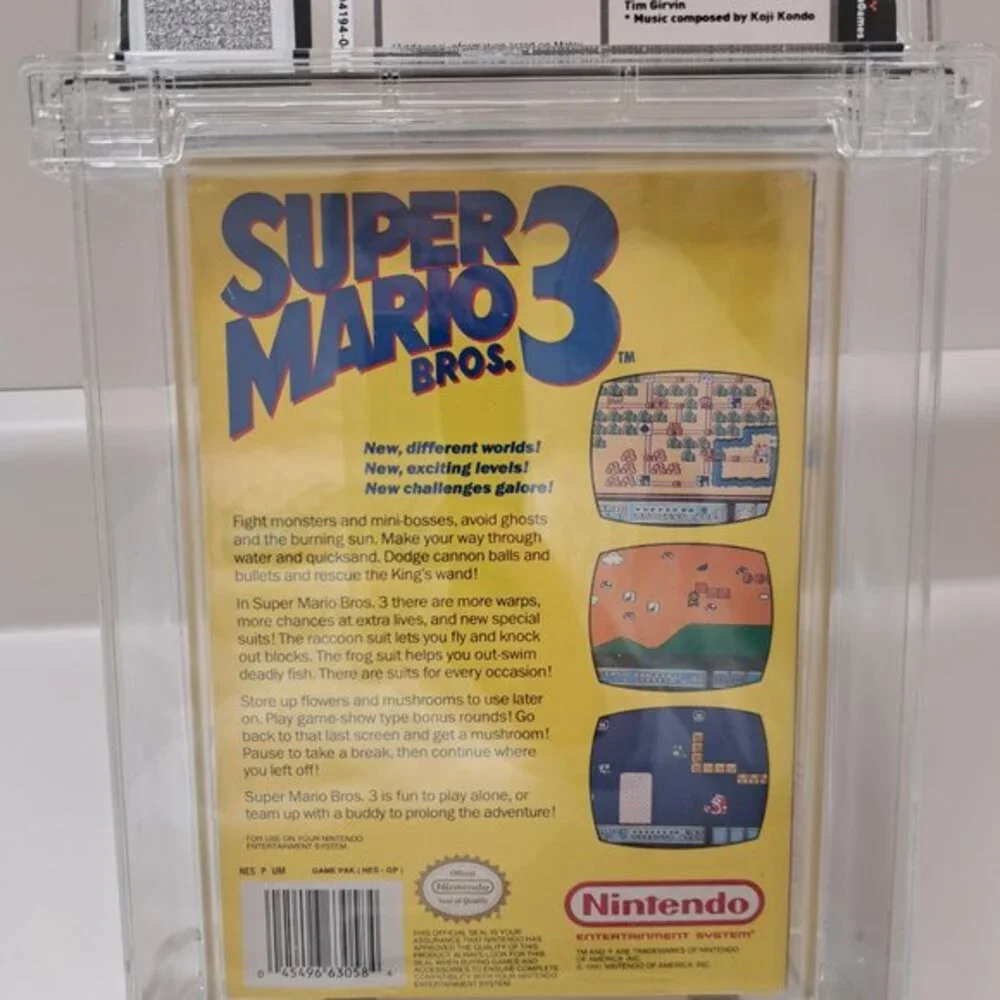 CIB Nintendo NES Super Mario Bros. 3 Graded WATA 7.5 Cracked Case